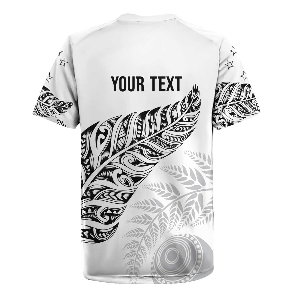 Aotearoa Personalized Lawn Bowls Maori Rugby Jersey New Zealand White Tribal Silver Fern - Polynesian Pride
