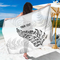 Aotearoa Personalized Lawn Bowls Maori Sarong New Zealand White Tribal Silver Fern - Polynesian Pride