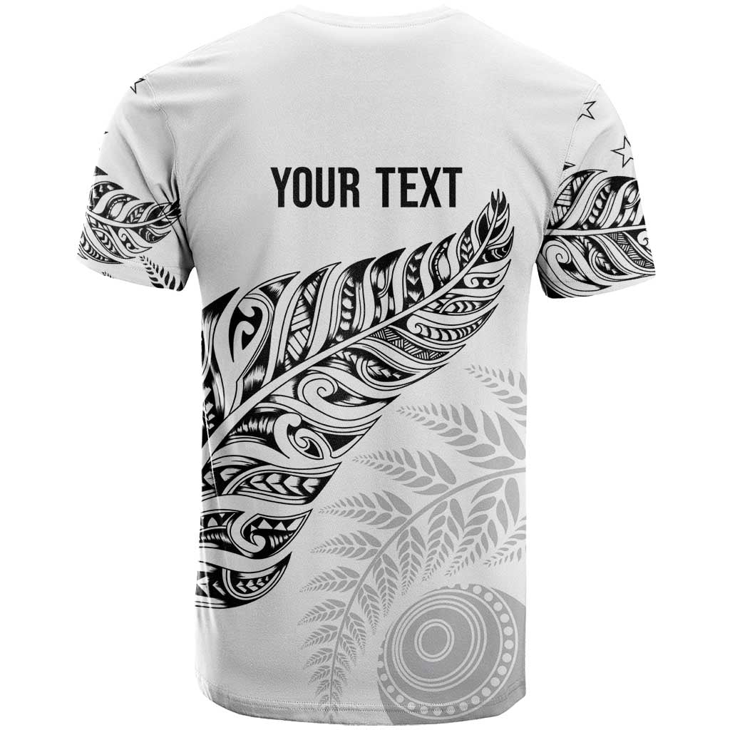 Aotearoa Personalized Lawn Bowls Maori T Shirt New Zealand White Tribal Silver Fern - Polynesian Pride