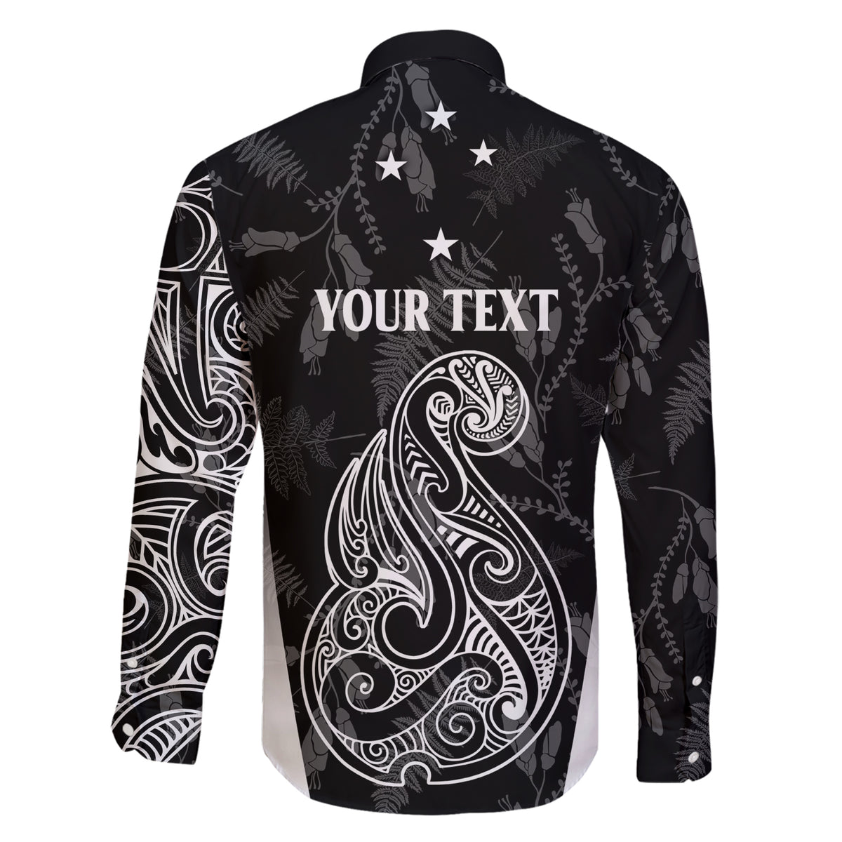 Personalised Maori Waitangi Family Matching Short Sleeve Bodycon Dress and Hawaiian Shirt New Zealand Silver Fern Mix Kowhai Flowers LT7 - Polynesian Pride