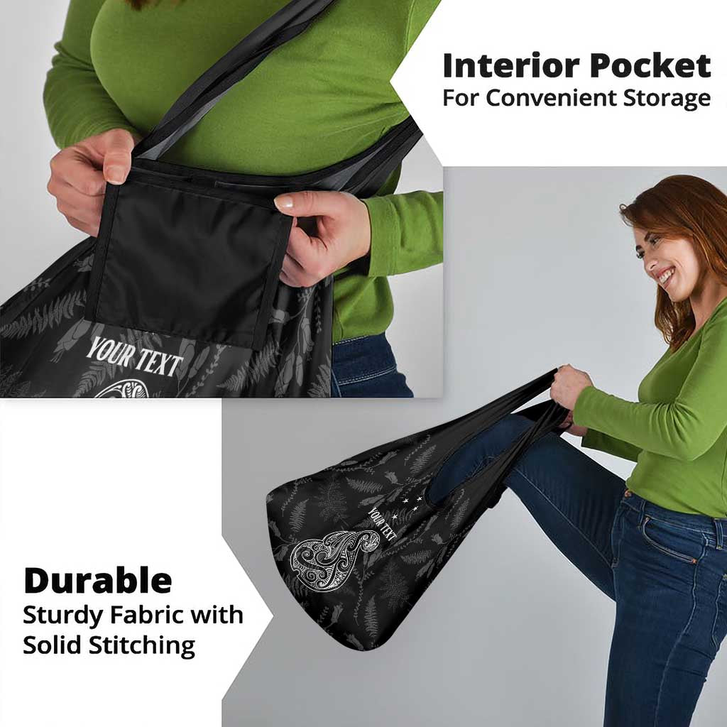 Personalised Maori Waitangi Grocery Bag New Zealand Silver Fern Mix Kowhai Flowers