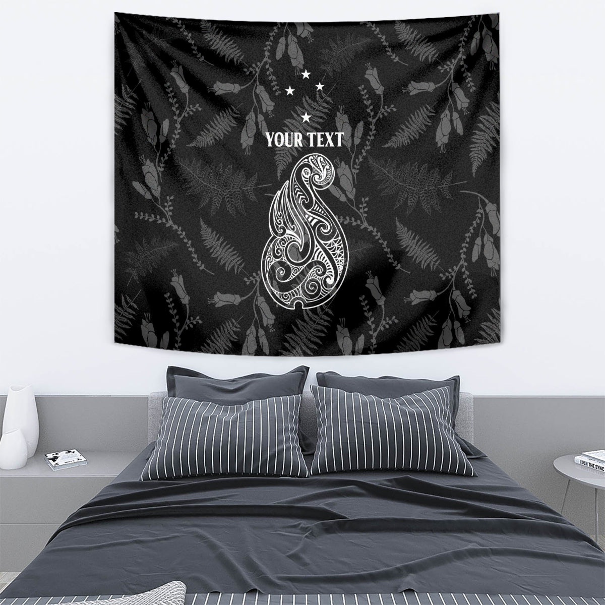 Personalised Maori Waitangi Tapestry New Zealand Silver Fern Mix Kowhai Flowers LT7 - Polynesian Pride