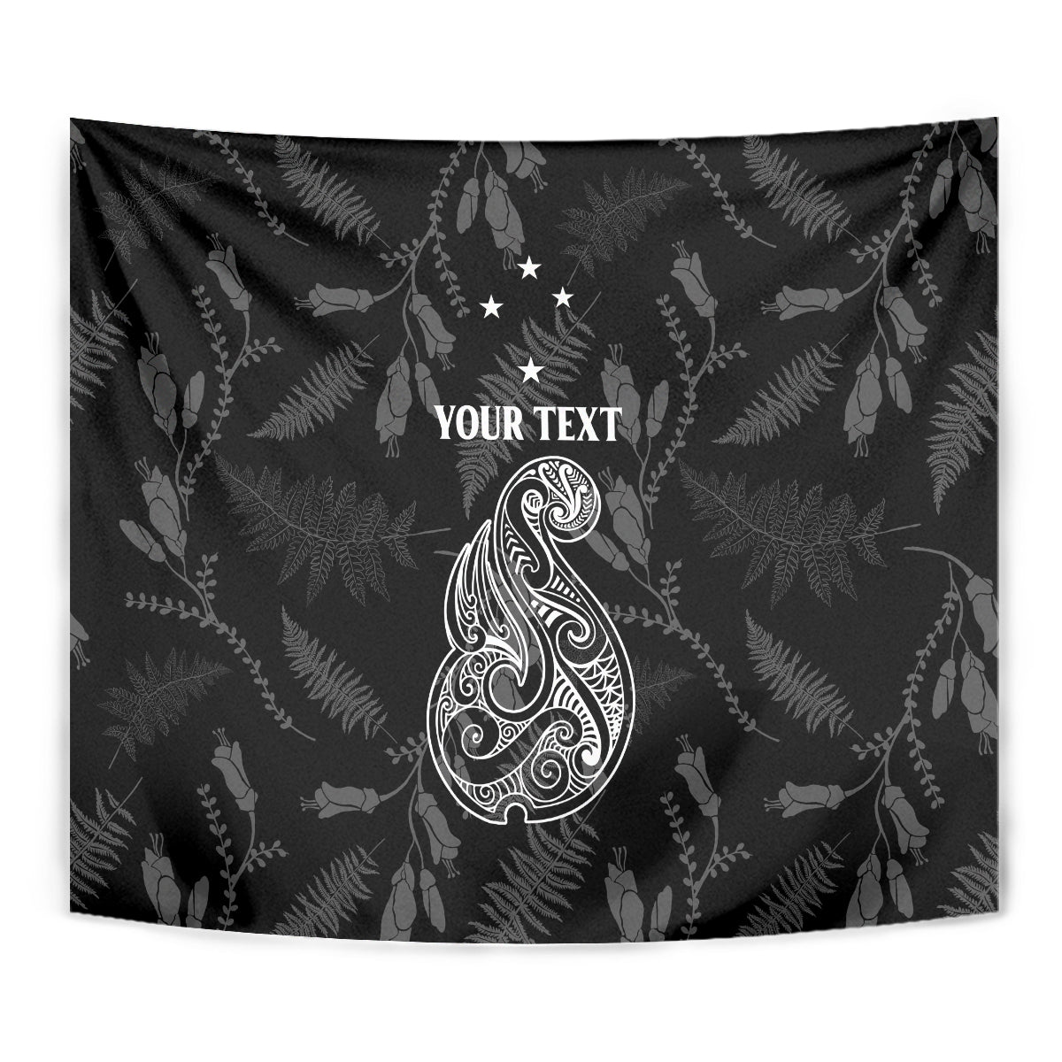 Personalised Maori Waitangi Tapestry New Zealand Silver Fern Mix Kowhai Flowers LT7 - Polynesian Pride
