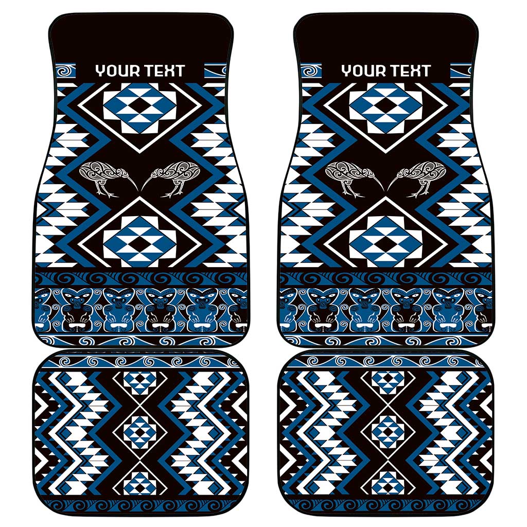 Personalised Taniko Motifs Aotearoa Car Mats Waitangi Kowhaiwhai Kiwi - Blue
