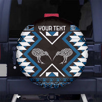 Personalised Taniko Motifs Aotearoa Spare Tire Cover Waitangi Kowhaiwhai Kiwi - Blue LT7 - Polynesian Pride