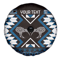 Personalised Taniko Motifs Aotearoa Spare Tire Cover Waitangi Kowhaiwhai Kiwi - Blue LT7 - Polynesian Pride