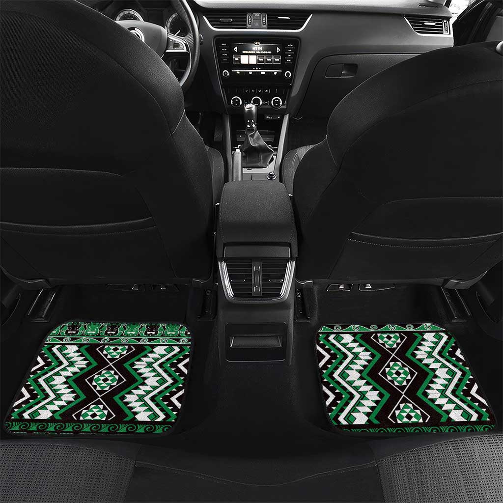 Personalised Taniko Motifs Aotearoa Car Mats Waitangi Kowhaiwhai Kiwi - Green