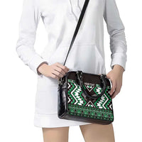 Personalised Taniko Motifs Aotearoa Shoulder Handbag Waitangi Kowhaiwhai Kiwi - Green