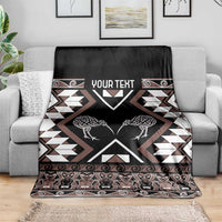 Personalised Taniko Motifs Aotearoa Blanket Waitangi Kowhaiwhai Kiwi - Mocha