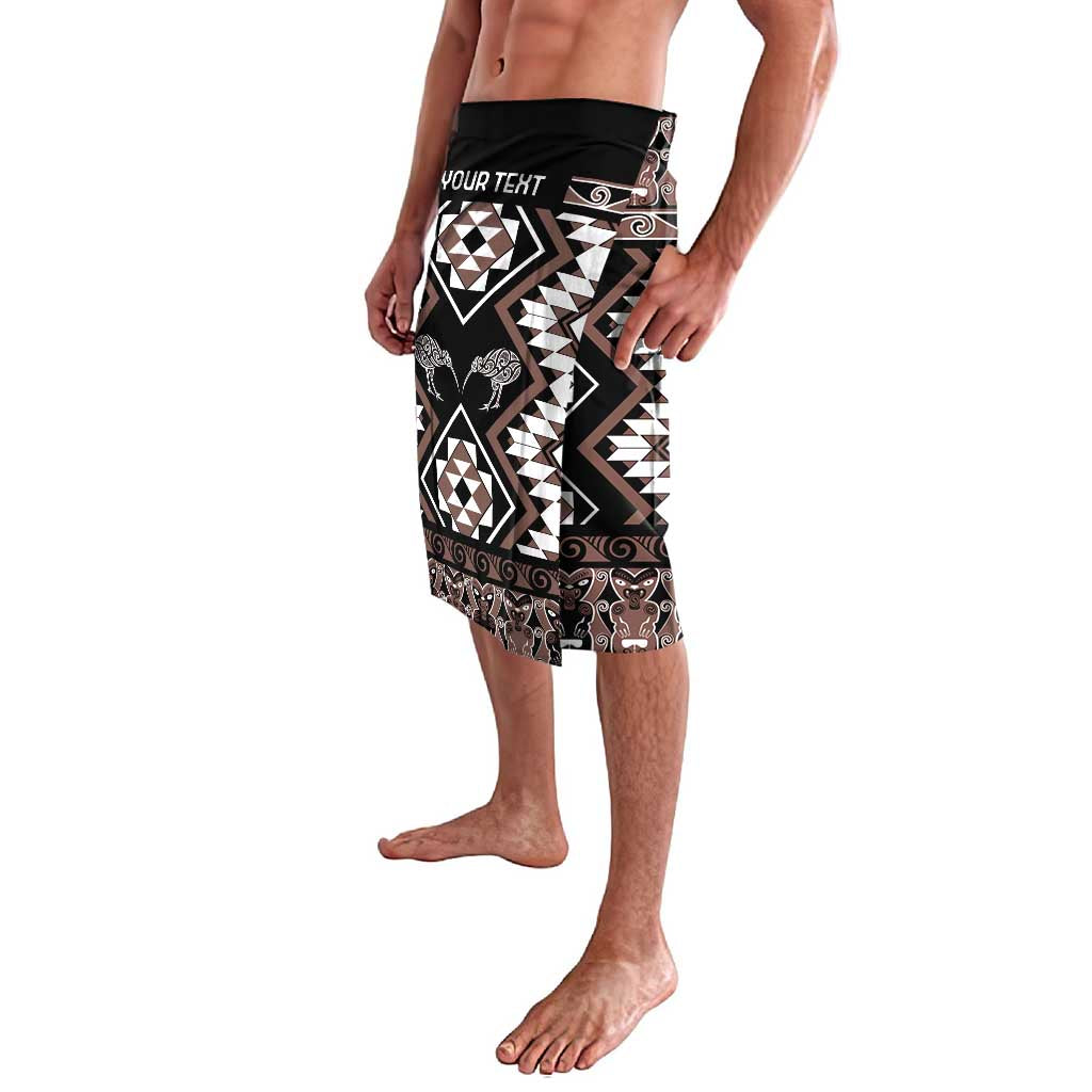 Personalised Taniko Motifs Aotearoa Lavalava Waitangi Kowhaiwhai Kiwi - Mocha