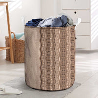 Vintage Beige Hawaiian Traditional Kapa Mix Flowers Lei Laundry Basket LT7 Beige - Polynesian Pride
