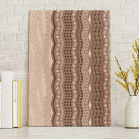 Vintage Beige Hawaiian Traditional Kapa Mix Flowers Lei Canvas Wall Art LT7 Without Frame Beige - Polynesian Pride