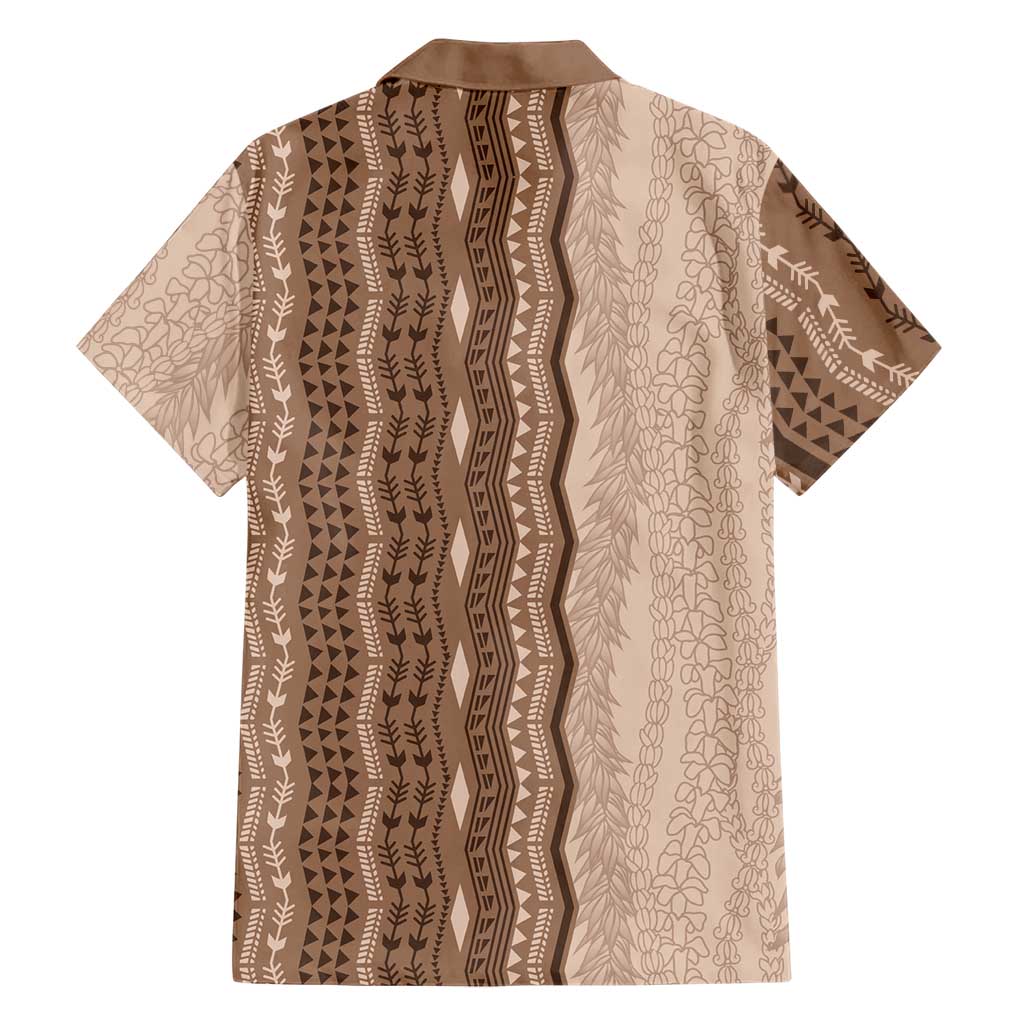 Vintage Beige Hawaiian Traditional Kapa Mix Flowers Lei Hawaiian Shirt LT7 - Polynesian Pride