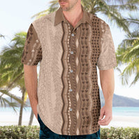 Vintage Beige Hawaiian Traditional Kapa Mix Flowers Lei Hawaiian Shirt LT7 - Polynesian Pride