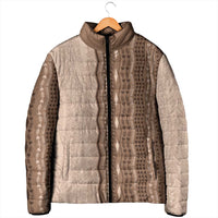 Vintage Beige Hawaiian Traditional Kapa Mix Flowers Lei Padded Jacket LT7 - Polynesian Pride