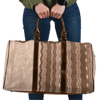 Vintage Beige Hawaiian Traditional Kapa Mix Flowers Lei Travel Bag LT7 Beige - Polynesian Pride
