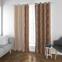 Vintage Beige Hawaiian Traditional Kapa Mix Flowers Lei Window Curtain
