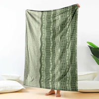 Vintage Sage Green Hawaiian Traditional Kapa Mix Flowers Lei Blanket LT7 - Polynesian Pride