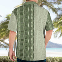 Vintage Sage Green Hawaiian Traditional Kapa Mix Flowers Lei Hawaiian Shirt LT7 - Polynesian Pride