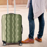 Vintage Sage Green Hawaiian Traditional Kapa Mix Flowers Lei Luggage Cover LT7 Sage Green - Polynesian Pride