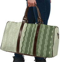 Vintage Sage Green Hawaiian Traditional Kapa Mix Flowers Lei Travel Bag LT7 - Polynesian Pride