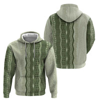 Vintage Sage Green Hawaiian Traditional Kapa Mix Flowers Lei Zip Hoodie LT7 - Polynesian Pride