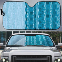 Vintage Cobalt Blue Hawaiian Traditional Kapa Mix Flowers Lei Auto Sun Shade