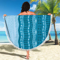 Vintage Cobalt Blue Hawaiian Traditional Kapa Mix Flowers Lei Beach Blanket