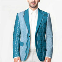 Vintage Cobalt Blue Hawaiian Traditional Kapa Mix Flowers Lei Blazer LT7 - Polynesian Pride