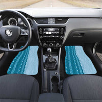 Vintage Cobalt Blue Hawaiian Traditional Kapa Mix Flowers Lei Car Mats