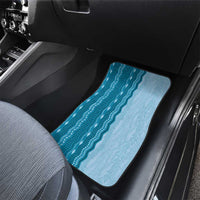Vintage Cobalt Blue Hawaiian Traditional Kapa Mix Flowers Lei Car Mats