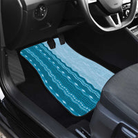 Vintage Cobalt Blue Hawaiian Traditional Kapa Mix Flowers Lei Car Mats