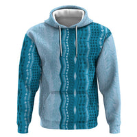 Vintage Cobalt Blue Hawaiian Traditional Kapa Mix Flowers Lei Hoodie LT7 Pullover Hoodie Cobalt Blue - Polynesian Pride