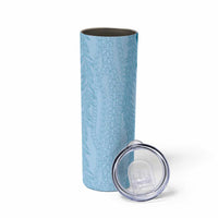 Vintage Cobalt Blue Hawaiian Traditional Kapa Mix Flowers Lei Skinny Tumbler