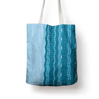 Vintage Cobalt Blue Hawaiian Traditional Kapa Mix Flowers Lei Tote Bag