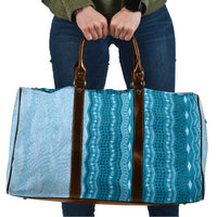 Vintage Cobalt Blue Hawaiian Traditional Kapa Mix Flowers Lei Travel Bag