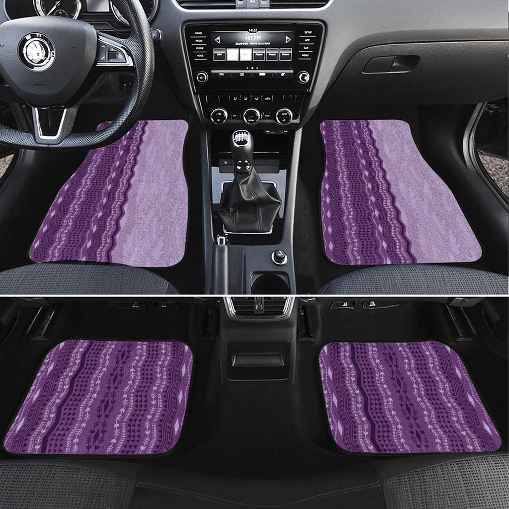 Vintage Violet Hawaiian Traditional Kapa Mix Flowers Lei Car Mats
