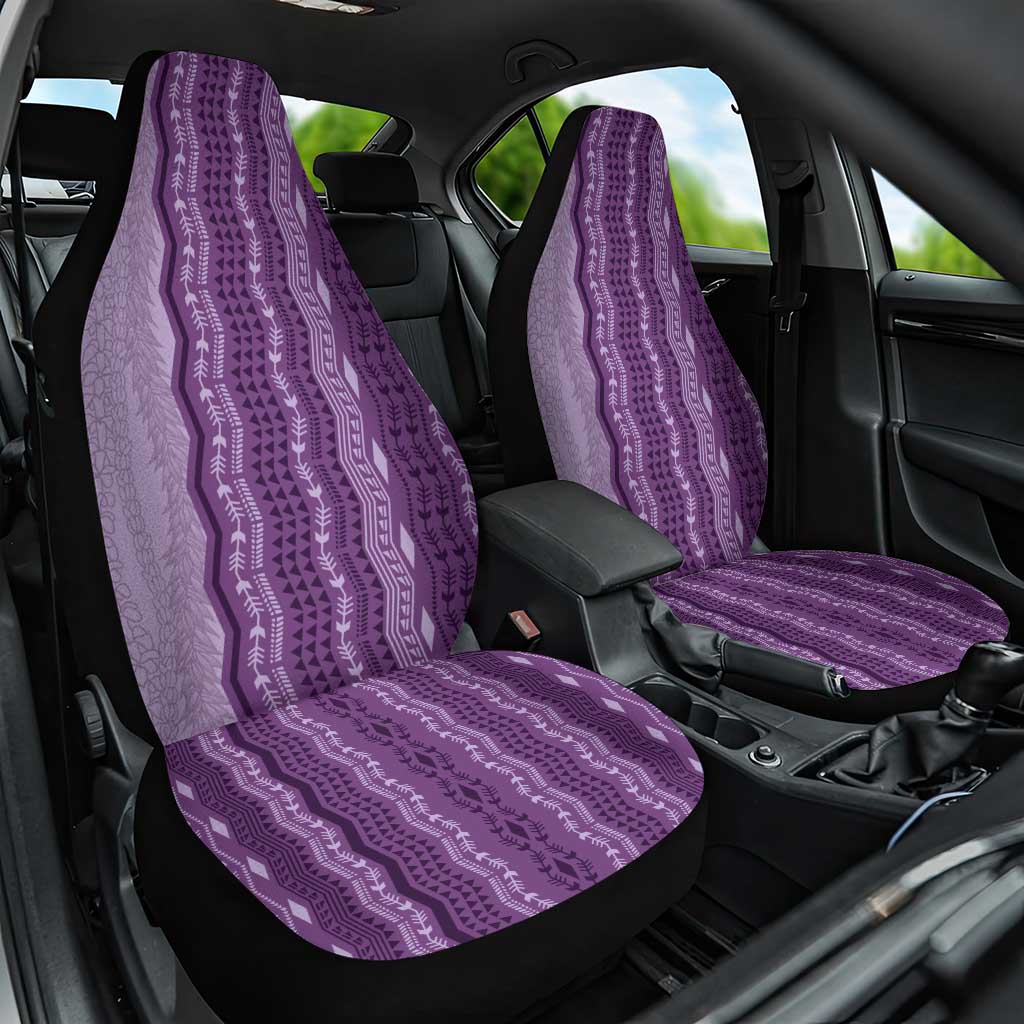 Vintage Violet Hawaiian Traditional Kapa Mix Flowers Lei Car Seat Cover