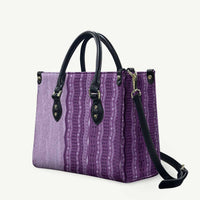 Vintage Violet Hawaiian Traditional Kapa Mix Flowers Lei Leather Bag LT7 Violet - Polynesian Pride
