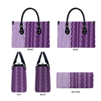 Vintage Violet Hawaiian Traditional Kapa Mix Flowers Lei Leather Bag LT7 - Polynesian Pride