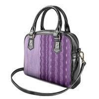 Vintage Violet Hawaiian Traditional Kapa Mix Flowers Lei Shoulder Handbag