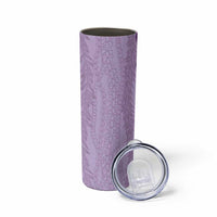 Vintage Violet Hawaiian Traditional Kapa Mix Flowers Lei Skinny Tumbler