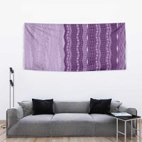 Vintage Violet Hawaiian Traditional Kapa Mix Flowers Lei Tapestry LT7 - Polynesian Pride