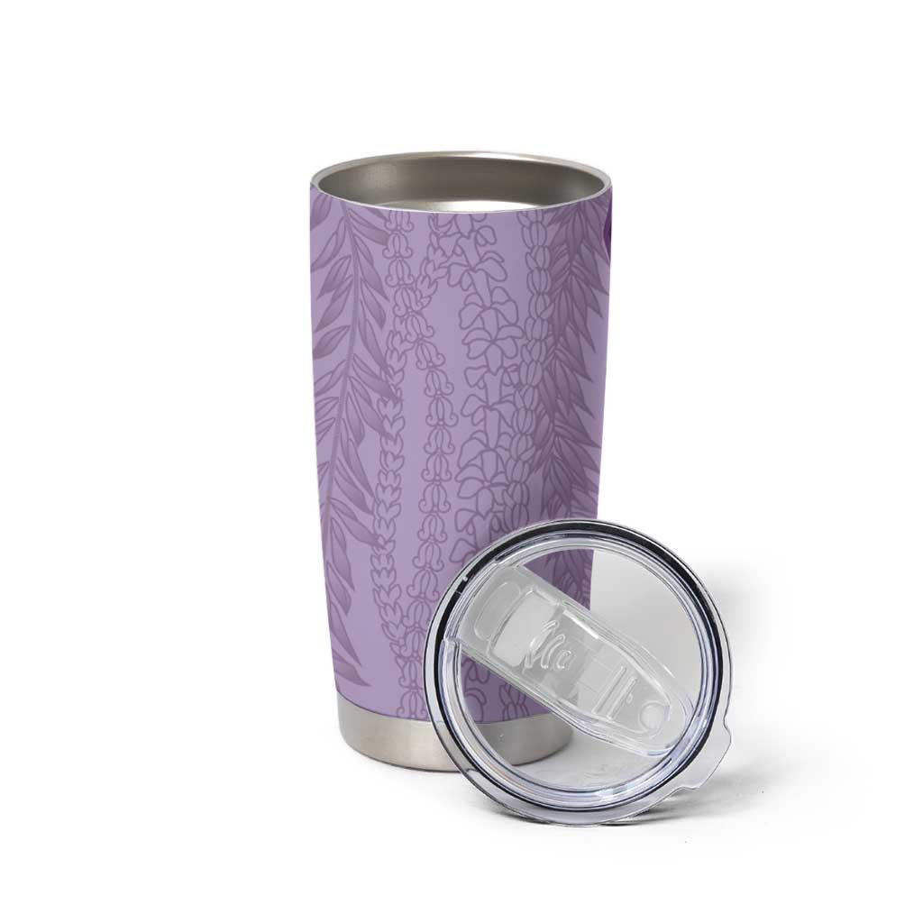 Vintage Violet Hawaiian Traditional Kapa Mix Flowers Lei Tumbler Cup