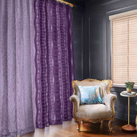 Vintage Violet Hawaiian Traditional Kapa Mix Flowers Lei Window Curtain LT7 - Polynesian Pride