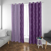 Vintage Violet Hawaiian Traditional Kapa Mix Flowers Lei Window Curtain LT7 With Grommets Violet - Polynesian Pride
