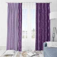 Vintage Violet Hawaiian Traditional Kapa Mix Flowers Lei Window Curtain LT7 - Polynesian Pride