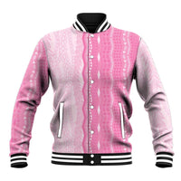 Vintage Pink Hawaiian Traditional Kapa Mix Flowers Lei Baseball Jacket LT7 Unisex Pink - Polynesian Pride