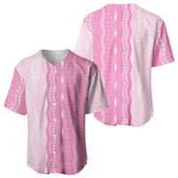 Vintage Pink Hawaiian Traditional Kapa Mix Flowers Lei Baseball Jersey