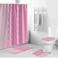 Vintage Pink Hawaiian Traditional Kapa Mix Flowers Lei Bathroom Set LT7 Bathroom Set (4 pcs) Pink - Polynesian Pride